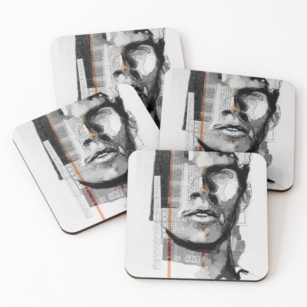 Item preview, Fragmented Identity | Abstract Black & White Portrait | Contemporary Mixed Media Art designed and sold by Grind107.
