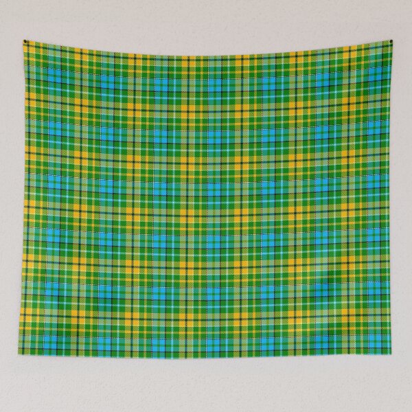 Item preview, Yellow and Blue Tartan Plaid On Green Background  designed and sold by PatternTitan.
