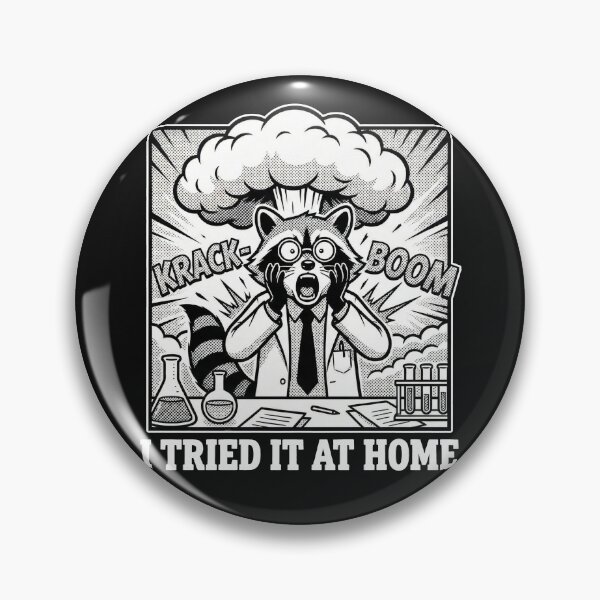 Item preview, Funny Raccoon Scientist - I Tried It At Home - Retro Comic Style Science Humor designed and sold by AdyKurniawan.