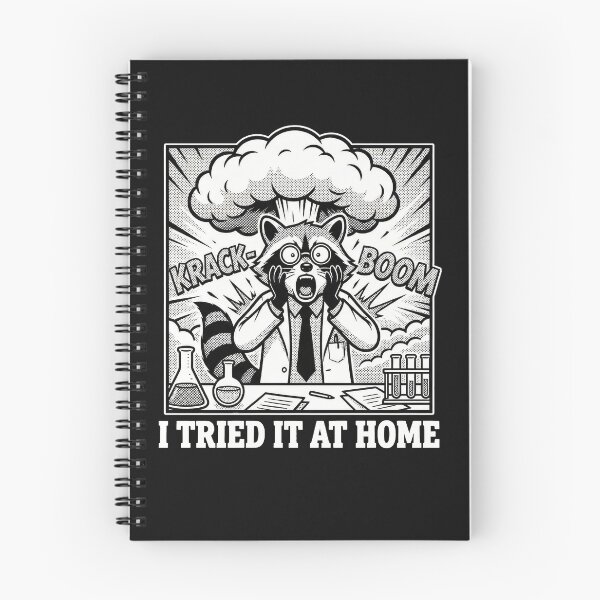 Item preview, Funny Raccoon Scientist - I Tried It At Home - Retro Comic Style Science Humor designed and sold by AdyKurniawan.