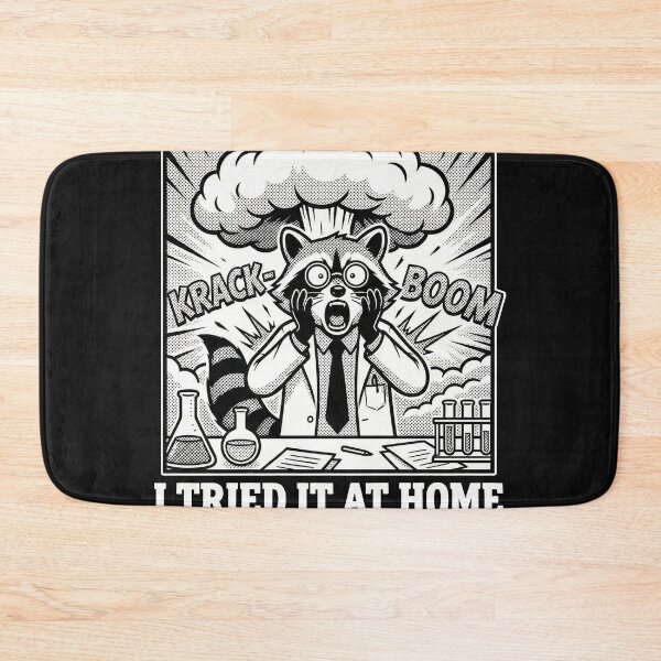Item preview, Funny Raccoon Scientist - I Tried It At Home - Retro Comic Style Science Humor designed and sold by AdyKurniawan.