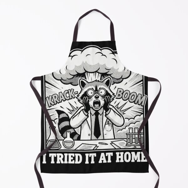 Item preview, Funny Raccoon Scientist - I Tried It At Home - Retro Comic Style Science Humor designed and sold by AdyKurniawan.