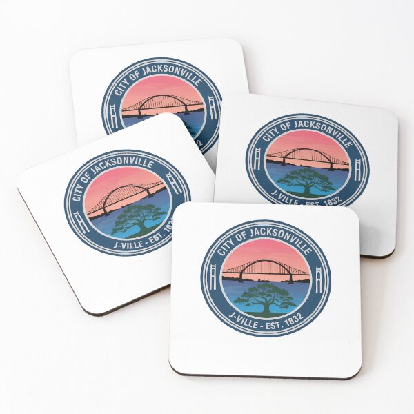 Item preview, Jacksonville City Emblem Bridge Tree Sunset designed and sold by k3rstman1.