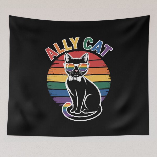 Item preview, Gay Pride Month Ally Cat Funny LGBTQ Rainbow designed and sold by sterabamineh.