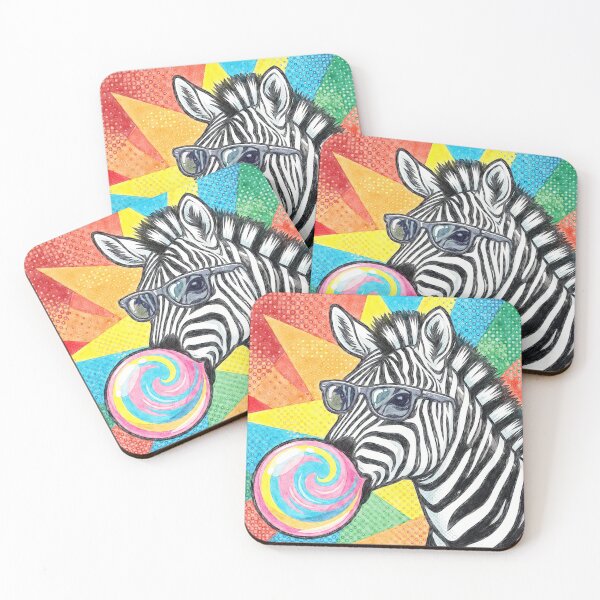 Item preview, Cool Pop Art Zebra Blowing Bubblegum designed and sold by Hen-C-Art.