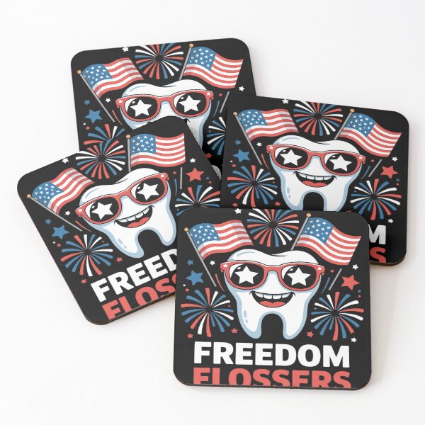 Item preview, Freedom Flossers 4th of July Dental Funny Tooth designed and sold by Libbysharts.