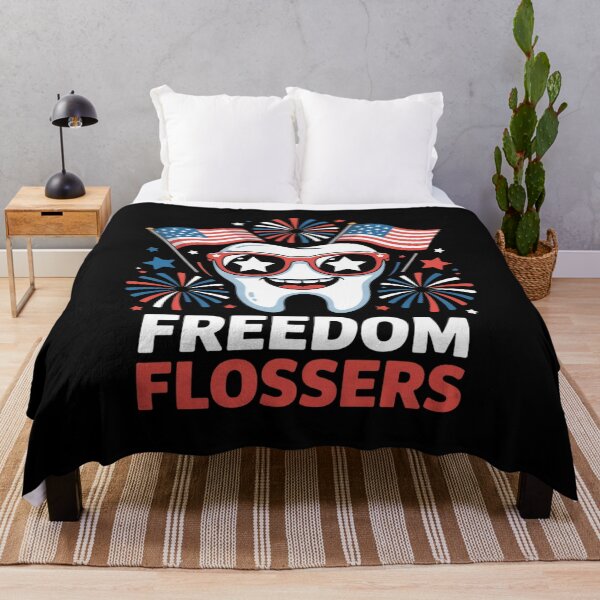 Item preview, Freedom Flossers 4th of July Dental Funny Tooth designed and sold by Libbysharts.