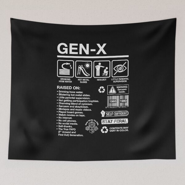 Item preview, Gen X Raised On Hose Water And Sarcasm Retro Vintage Latchkey Kid designed and sold by AdyKurniawan.