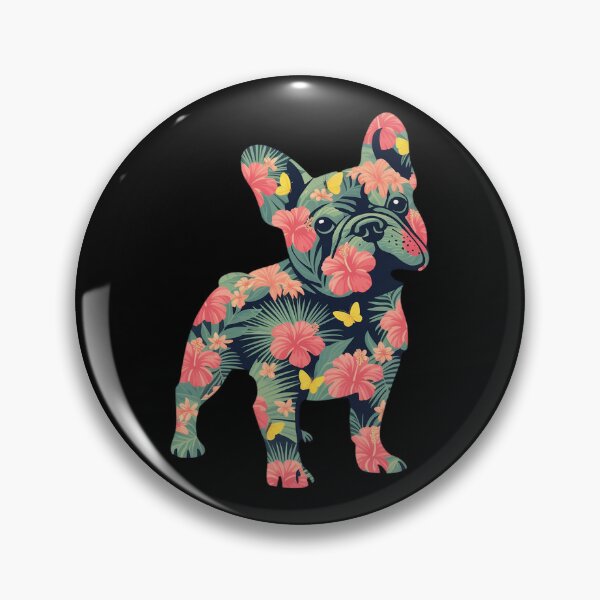 Item preview, French Bulldog Flower Floral Frenchie Dog Silhouette Dog designed and sold by Libbysharts.