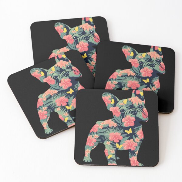 Item preview, French Bulldog Flower Floral Frenchie Dog Silhouette Dog designed and sold by Libbysharts.