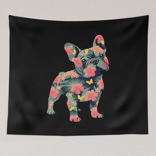 Item preview, French Bulldog Flower Floral Frenchie Dog Silhouette Dog designed and sold by Libbysharts.