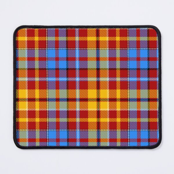 Item preview, Yellow and Blue Tartan Plaid On Red Background designed and sold by PatternTitan.