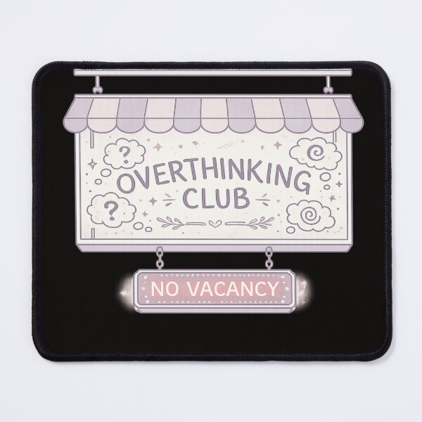 Item preview, Overthinking Club No Vacancy Neon Mental Health T-Shirt designed and sold by goodcrystals.