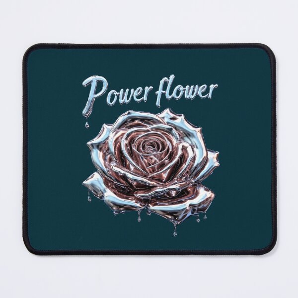 Item preview, Liquid Chrome & Rose Gold Power Flower - Industrial Luxury Edition designed and sold by Shift-Bloom.