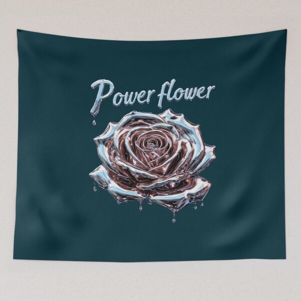 Item preview, Liquid Chrome & Rose Gold Power Flower - Industrial Luxury Edition designed and sold by Shift-Bloom.