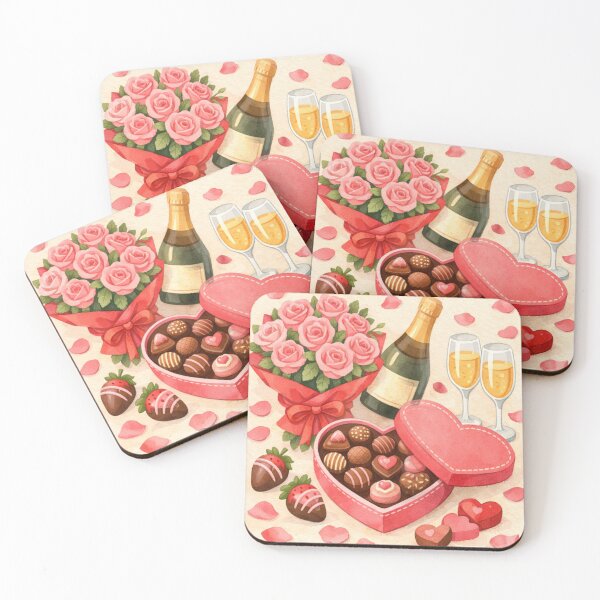 Item preview, Valentine’s Day watercolor illustration of a heart-shaped box with chocolates designed and sold by MariaPencilArt.