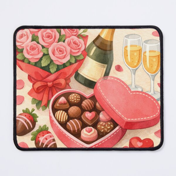 Item preview, Valentine’s Day watercolor illustration of a heart-shaped box with chocolates designed and sold by MariaPencilArt.