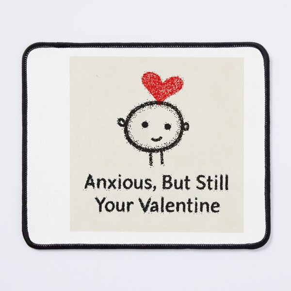 Item preview, Anxious But Still Your Valentine – Funny & Relatable Love Quote designed and sold by GoxyVision.