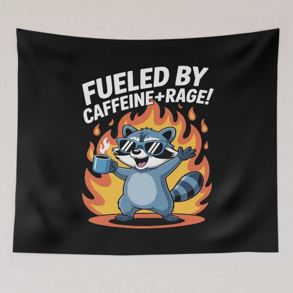 Item preview, Fueled by Caffeine and Rage Raccoon Funny Angry Coffee designed and sold by Libbysharts.