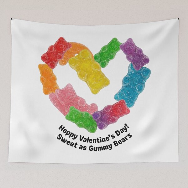 Item preview, Rainbow Gummy Bears Heart Shape Sweet Candy Valentine Art designed and sold by zzz888.
