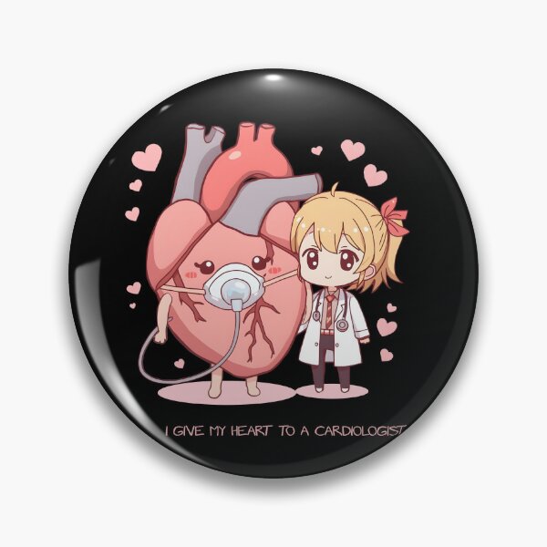 Item preview, I Give My Heart to a Cardiologist - Cute Chibi Medical Valentine designed and sold by HeavenStyleArt.