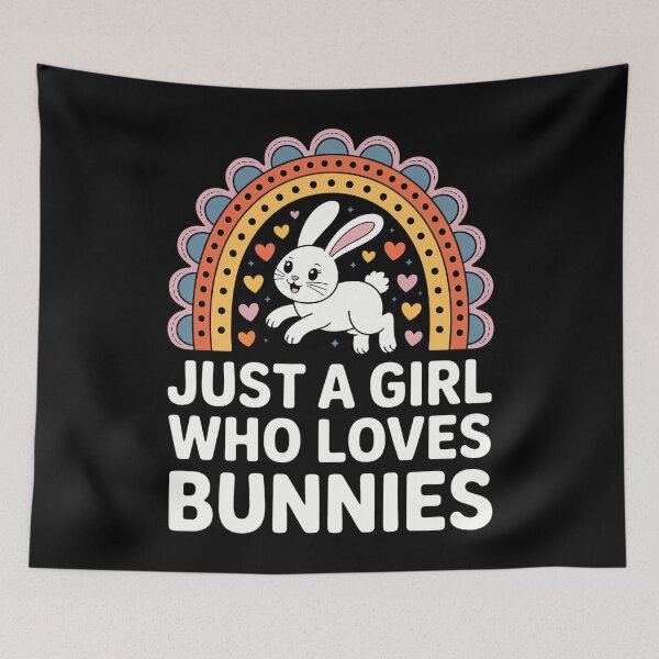 Item preview, Just A Girl Who Loves Bunnies Rainbow Bunny Lovers designed and sold by tiekanamac.