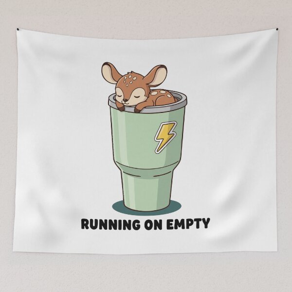 Item preview, Running On Empty Cute Deer Illustration designed and sold by graphicnew.
