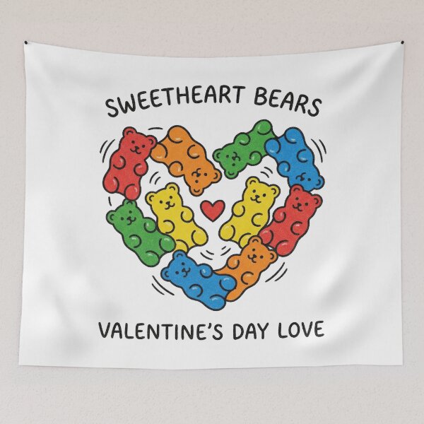 Item preview, Rainbow Gummy Bears Heart Sweetheart Valentine Illustration designed and sold by zzz888.