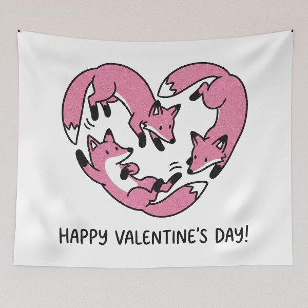 Item preview, Cute Pink Foxes Trio Heart Shape Valentine Illustration designed and sold by zzz888.