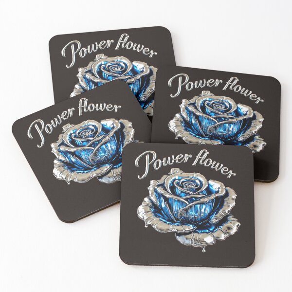 Item preview, Electric Sapphire Power Flower - Chrome Bloom Edition designed and sold by Shift-Bloom.