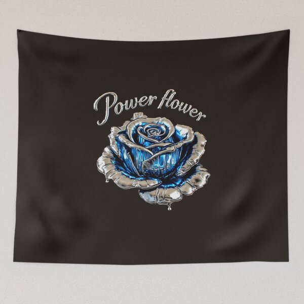 Item preview, Electric Sapphire Power Flower - Chrome Bloom Edition designed and sold by Shift-Bloom.