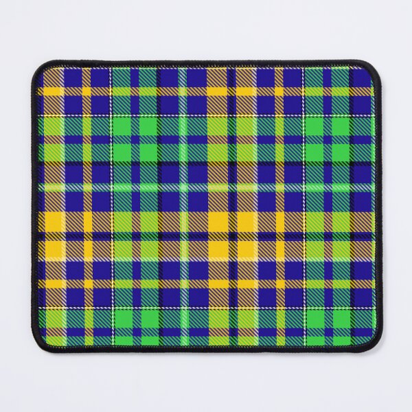 Item preview, Yellow and Green Tartan Plaid On Blue Background designed and sold by PatternTitan.