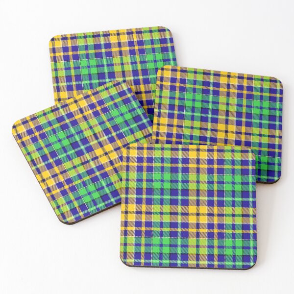 Item preview, Yellow and Green Tartan Plaid On Blue Background  designed and sold by PatternTitan.