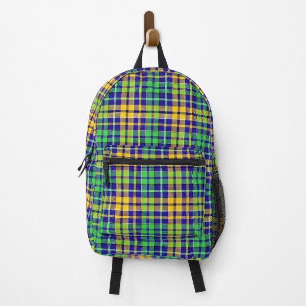 Item preview, Yellow and Green Tartan Plaid On Blue Background designed and sold by PatternTitan.