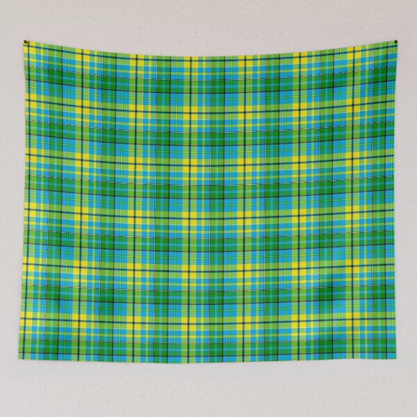 Item preview, Yellow and Green Tartan Plaid On Blue Background  designed and sold by PatternTitan.