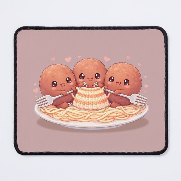 Item preview, More Spaghetti Less Upsetti | Cute Knitting Meatballs Kawaii Art designed and sold by HeavenStyleArt.