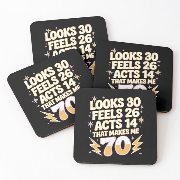 Item preview, Funny 70th Birthday Looks 30 Feels 26 Acts 14 designed and sold by Tatianamiobi.
