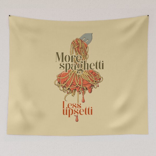 Item preview, More Spaghetti Less Upsetti Retro Italian Poster designed and sold by PROPera-design.