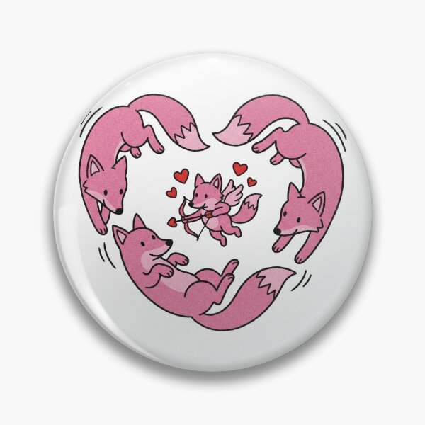Item preview, Pink Foxes Trio Heart Cupid Arrow Valentine Illustration designed and sold by zzz888.