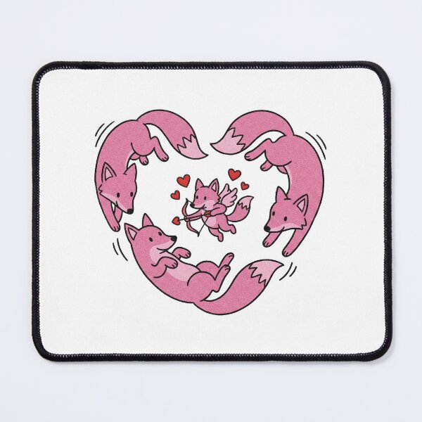 Item preview, Pink Foxes Trio Heart Cupid Arrow Valentine Illustration designed and sold by zzz888.