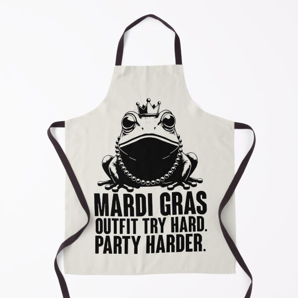 Item preview, Mardi Gras Outfit Try Hard Party Harder Funny Frog King Art designed and sold by SplashTastic.
