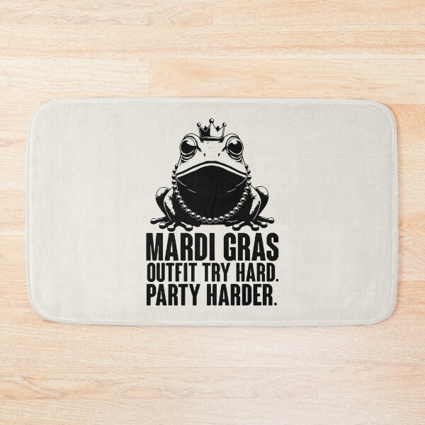 Item preview, Mardi Gras Outfit Try Hard Party Harder Funny Frog King Art designed and sold by SplashTastic.
