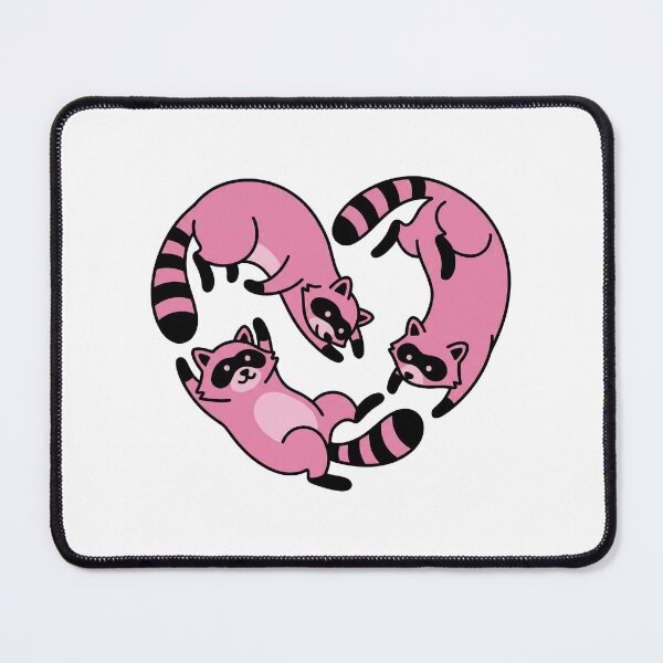 Item preview, Cute Pink Raccoons Trio Heart Shape Tumbling Trash Pandas Art designed and sold by zzz888.