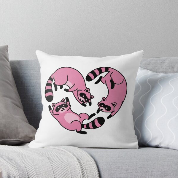 Item preview, Cute Pink Raccoons Trio Heart Shape Tumbling Trash Pandas Art designed and sold by zzz888.