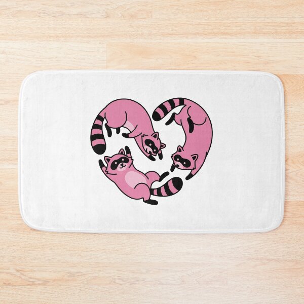 Item preview, Cute Pink Raccoons Trio Heart Shape Tumbling Trash Pandas Art designed and sold by zzz888.