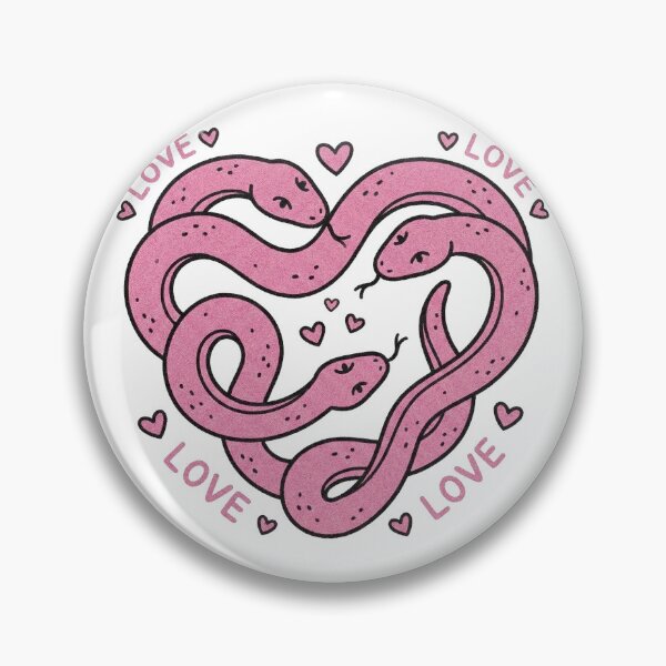 Item preview, Cute Pink Snakes Intertwined Heart Shape Love Art designed and sold by zzz888.