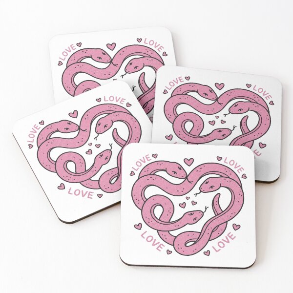 Item preview, Cute Pink Snakes Intertwined Heart Shape Love Art designed and sold by zzz888.