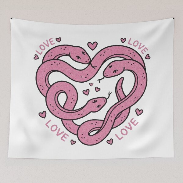 Item preview, Cute Pink Snakes Intertwined Heart Shape Love Art designed and sold by zzz888.