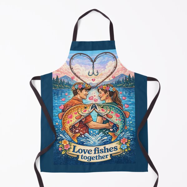 Item preview, Love Fishes Together Fishing Couple Art designed and sold by EimSol.