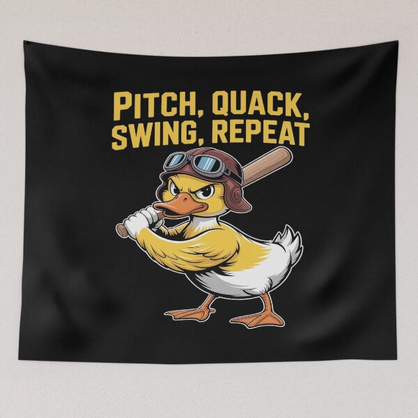 Item preview, Funny Baseball Duck Pitch Quack Swing Repeat designed and sold by Tatianamiobi.